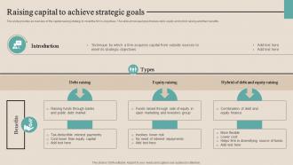 Raising Capital To Achieve Strategic Goals Optimizing Functional Level Strategy SS V