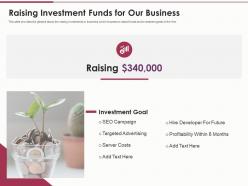 Raising investment funds for our business use of funds ppt topics