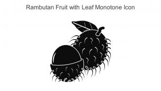 Rambutan Fruit With Leaf Monotone Icon In Powerpoint Pptx Png And Editable Eps Format