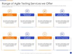 Range of agile testing services we offer proposal of agile model for software development