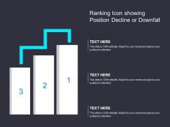 Ranking icon showing position decline or downfall