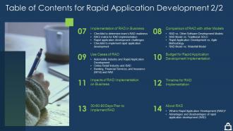 Rapid application development it table of contents for rapid application development