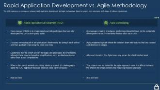 Rapid application rapid application development agile methodology