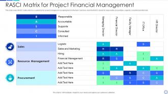 Rasci matrix for project financial management