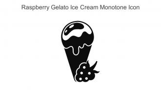 Raspberry Gelato Ice Cream Monotone Icon In Powerpoint Pptx Png And Editable Eps Format