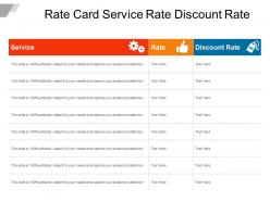 Rate card service rate discount rate
