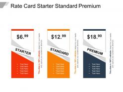 Rate card starter standard premium