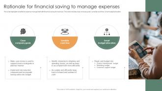 Rationale For Financial Saving To Manage Expenses