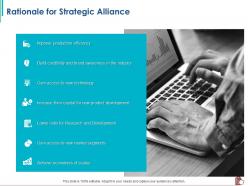 Rationale for strategic alliance lower risks ppt powerpoint presentation outline examples