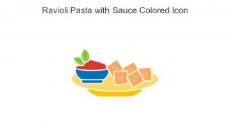 Ravioli Pasta With Sauce Colored Icon In Powerpoint Pptx Png And Editable Eps Format