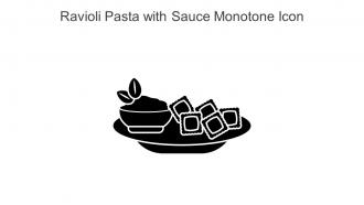 Ravioli Pasta With Sauce Monotone Icon In Powerpoint Pptx Png And Editable Eps Format