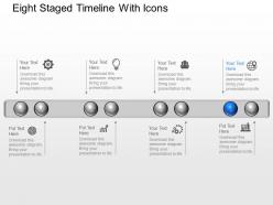 Re eight staged timeline with icons powerpoint template