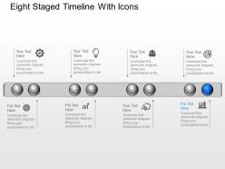 Re eight staged timeline with icons powerpoint template