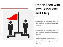 Reach icon with two silhouette and flag