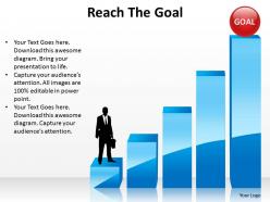 Reach the goal man standing on steps ppt slides diagrams templates