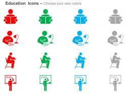 Reader learner writer teacher ppt icons graphics