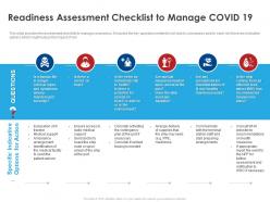 Readiness Assessment Checklist To Manage Covid 19 Ppt File Formats