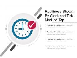 Readiness shown by clock and tick mark on top