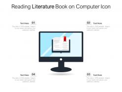 Reading literature book on computer icon