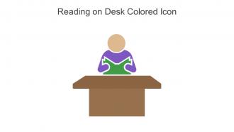 Reading On Desk Colored Icon In Powerpoint Pptx Png And Editable Eps Format