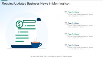 Reading updated business news in morning icon