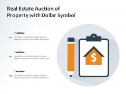 Real estate auction of property with dollar symbol