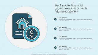 Real Estate Financial Growth Report Icon With Risk Management