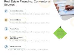 Real estate financing conventional sources real estate management and development ppt themes
