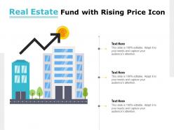 Real estate fund with rising price icon