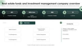 Real Estate Funds And Investment Management Company Overview