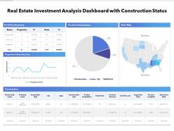 Real estate investment analysis dashboard with construction status