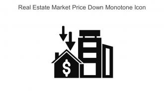 Real Estate Market Price Down Monotone Icon In Powerpoint Pptx Png And Editable Eps Format