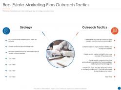 Real estate marketing plan outreach tactics real estate listing marketing plan ppt brochure