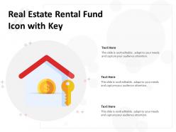 Real estate rental fund icon with key