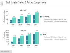Real estate sales and prices comparison ppt slide