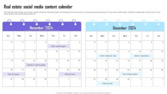 Real Estate Social Media Content Calendar