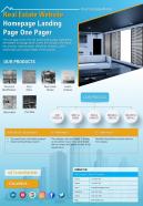Real estate website homepage landing page one pager presentation report infographic ppt pdf document