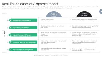 Real Life Use Cases Of Corporate Retreat