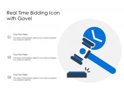 Real time bidding icon with gavel
