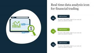 Real Time Data Analysis Icon For Financial Trading