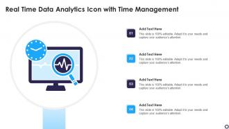 Real Time Data Analytics Icon With Time Management