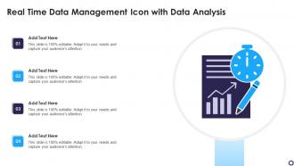 Real Time Data Management Icon With Data Analysis