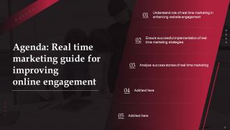 Real Time Marketing Guide For Improving Online Engagement MKT CD Compatible Colorful