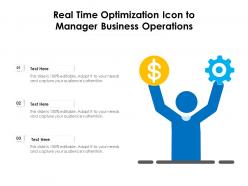 Real time optimization icon to manager business operations