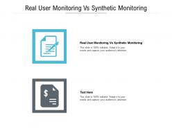Real user monitoring vs synthetic monitoring ppt powerpoint presentation inspiration outline cpb