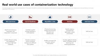 Real World Use Cases Of Containerization Technology