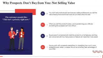 Reason Prospects Do not Buy Not Selling Value Training Ppt