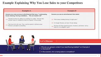 Reasons Behind Losing Sales To Competitors Training Ppt Professional Downloadable