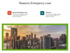 Reasons emergency loan ppt powerpoint presentation model maker cpb