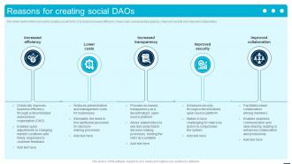 Reasons For Creating Social DAOs Introduction To Decentralized Autonomous BCT SS